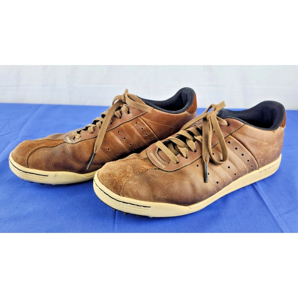 Adidas Adicross II Golf Shoes Men's Size 11.5 Brown Leather Athletic Spikeless - Picture 2 of 8